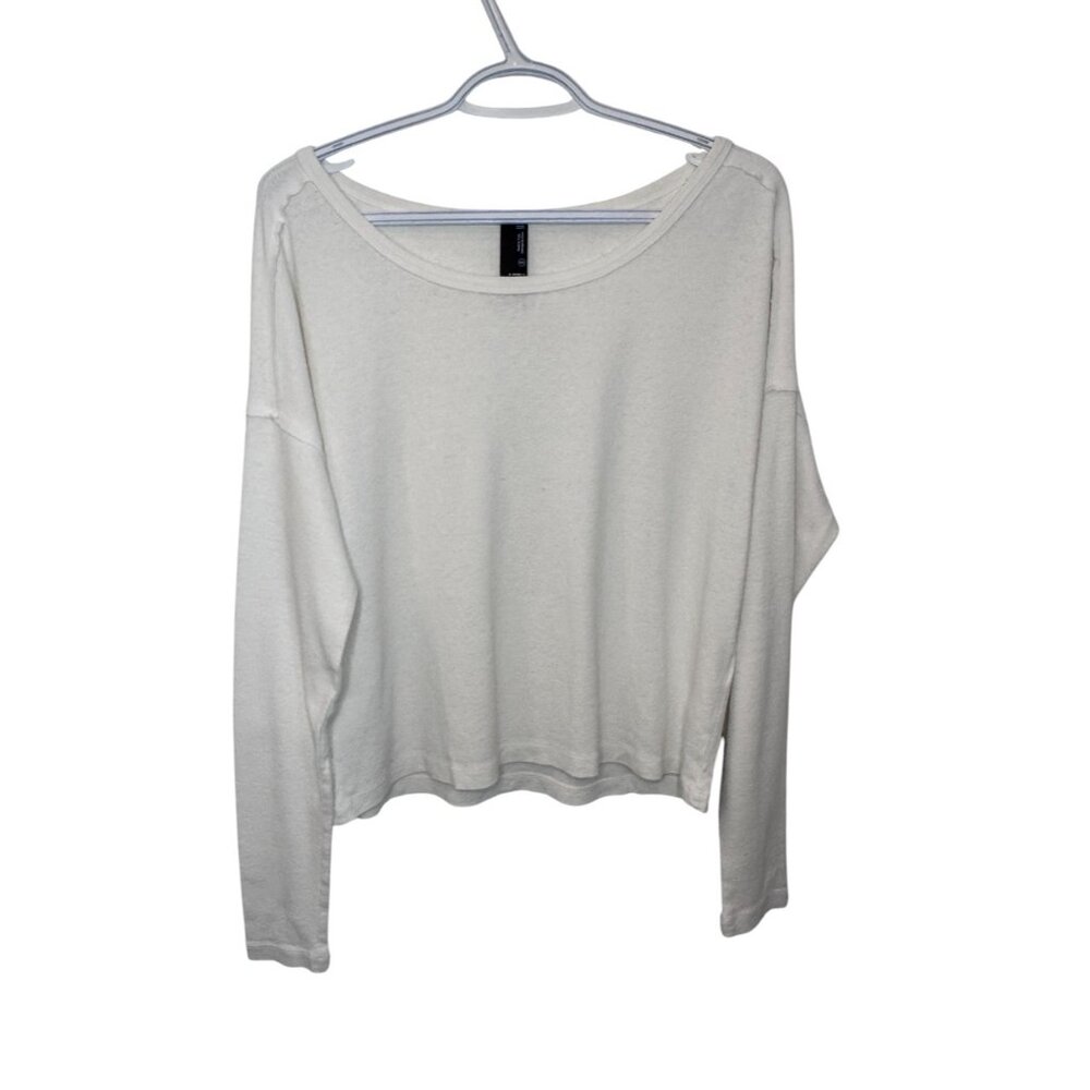 Bobi Los Angeles white boat neck long sleeve sweater size S